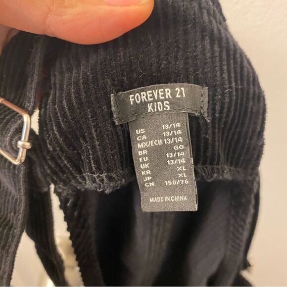 Forever 21 girls black Corduroy Overall dress Jumper romper 13-14 (runs small) - Picture 6 of 7